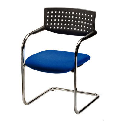 4000 Silla visita, respaldo de polipropileno, base tubular cromada