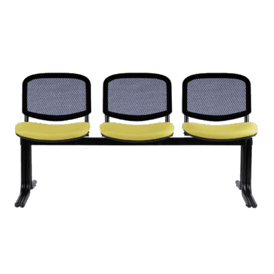 BM 663 NET Banca de tres plazas, tapizada, pata de doble tubo