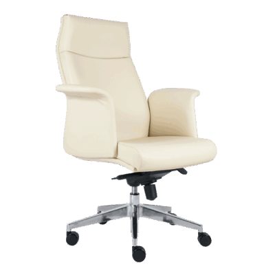 BM 1240 Silla ejecutiva respaldo alto, brazos en madera domada, base de aluminio