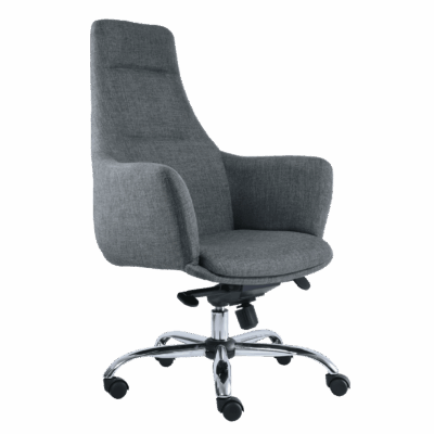 BM 1290 Silla ejecutiva alta, estructura tipo concha con brazos, base cromada