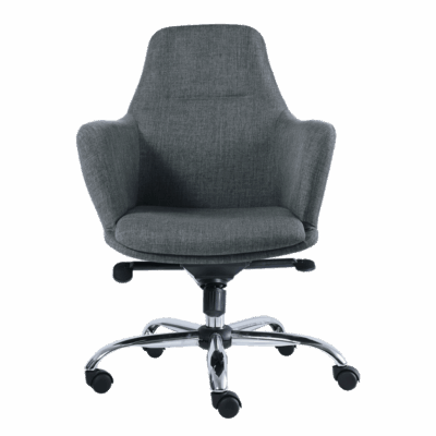 BM 1291 Silla ejecutiva media, estructura tipo concha con brazos, base cromada