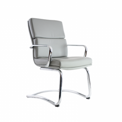 BM 1603 silla para visitante, brazos en acero, base de trineo cromada