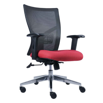 BM 3000 silla operativa respaldo medio, respaldo en malla, base en aluminio