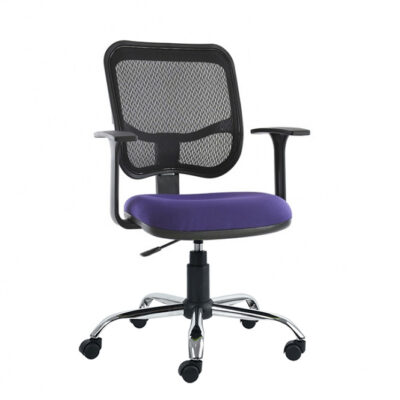 BM 7001 C silla secretarial con brazos fijos y base cromada