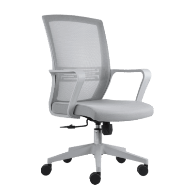 BM 7090 G silla operativa respaldo medio, estructura gris con brazos