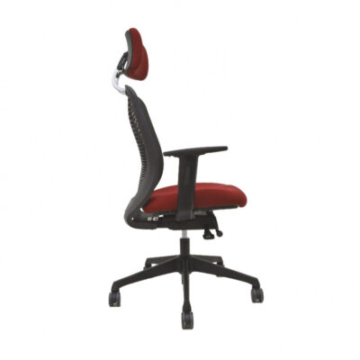 BM 7500 NE silla para dirección respaldo alto con cabecera, estructura negra con brazos