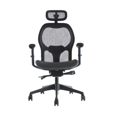 BM 8400 sillón ejecutivo de respaldo alto con cabecera, respaldo y asiento en malla, con brazos