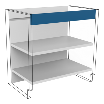 E2EA-100 Espacio de trabajo alto, con entrepaños