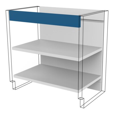 E2EB-120 Espacio de trabajo bajo, con entrepaños