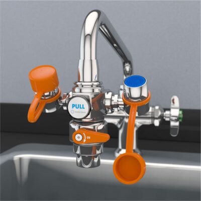 EW200 EyeSafe™ Lavaojos montado en el grifo con válvula de control del grifo