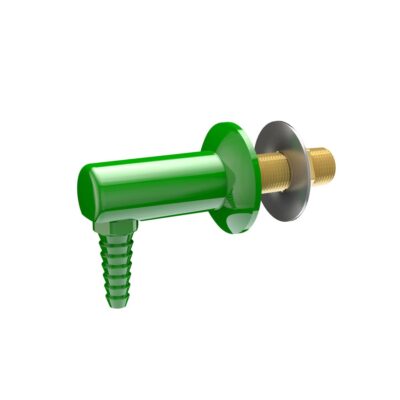 L050WSA Cuerpo montado en cubierta o panel con extremo de manguera dentada anti-salpicaduras de 90 grados.