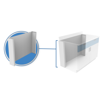 TAP Posterior en gabinetes con vista en el respaldo