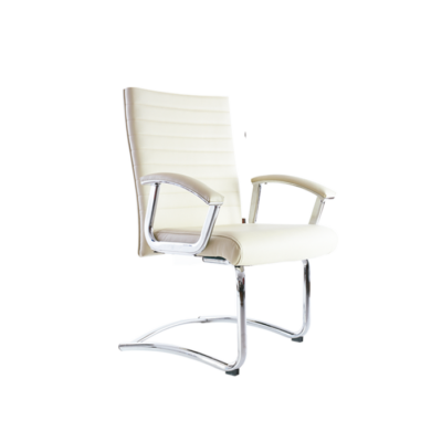 BM 1653 MX silla para visitante, brazos fabricados en acero, base de trineo cromada